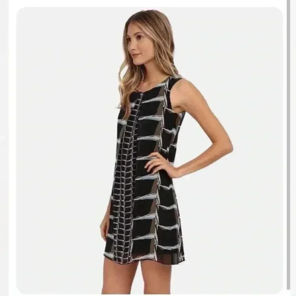 Nic+Zoe On The Edge Abstract Sleeveless Shift Dress Size Large